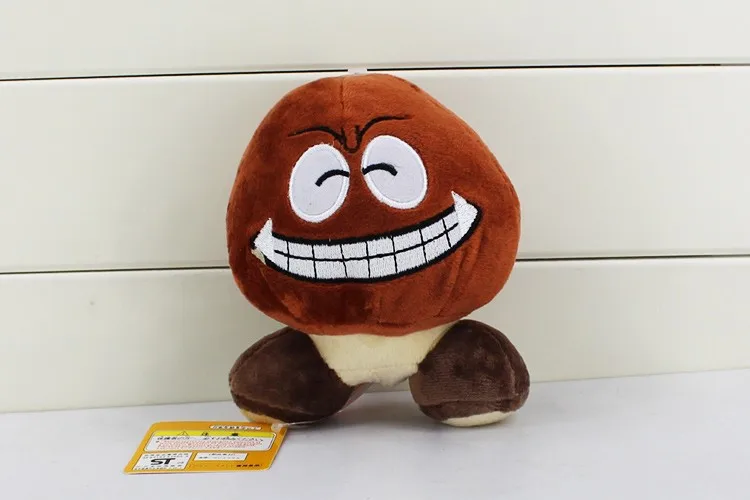 12 см Супер Марио Bros Goomba плюшевая игрушка улыбка изумленная с крылышками шапки Goomba мягкие куклы - Цвет: Smile Goomba