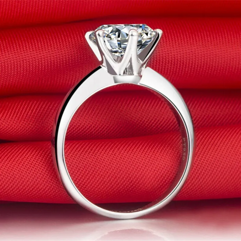 Новое Классическое синтетическое кольцо Sona Solitaire, 1 карат, женские обручальные кольца, ювелирные изделия из стерлингового серебра 925 пробы, обручение обет, кольцо для влюбленных