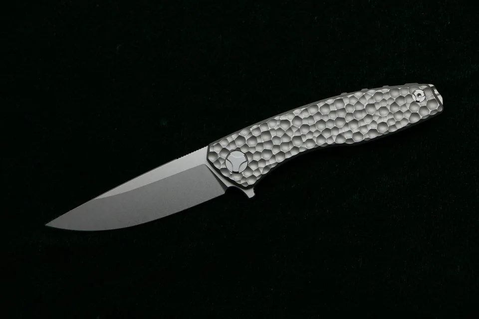 light gray LOVOCOO Svarn откидной складной нож D2 лезвие Титан метеорит узор ручка кухня на открытом воздухе утилита фрукты Ножи EDC инструмент - Цвет: light gray