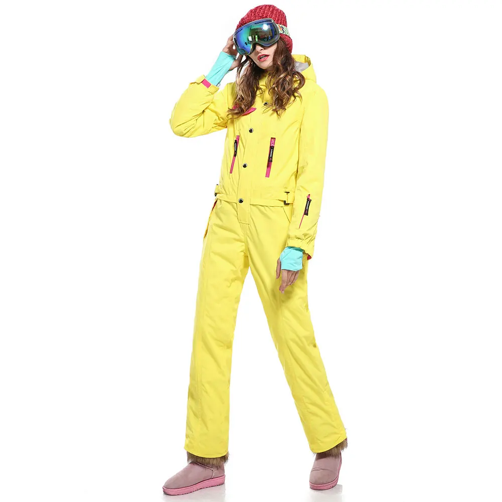 Yellow SAENSHING цельный лыжный костюм s женский зимний лыжный костюм водонепроницаемый термальный лыжный костюм дышащий зимний костюм уличная куртка для сноуборда - Цвет: Yellow