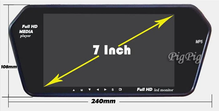 Koorinwoo Высокое разрешение 1024x600 TFT lcd 7 дюймов Парковка Обратный автомобильный монитор зеркало цифровой TF USB слот Bluetooth MP5 для автомобиля