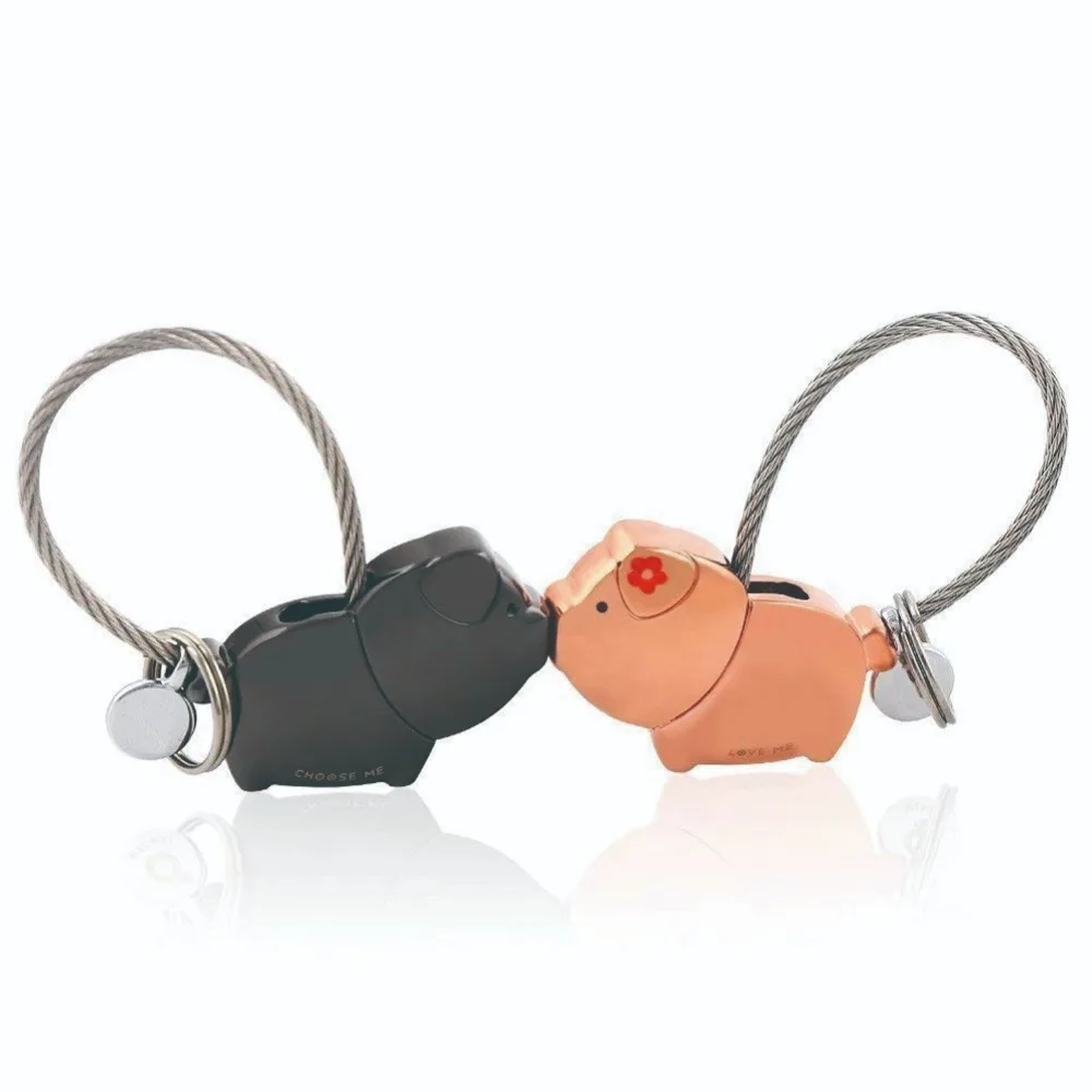 Сладкий поцелуй Piggies брелок с магнетизмом милый свиньи пара Рождественские