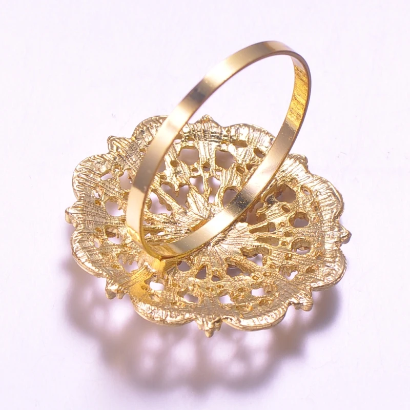 L0455-ring) диаметр 50 мм 50 шт./лот Модные кольца для салфеток со стразами для свадебного стола украшения, позолота