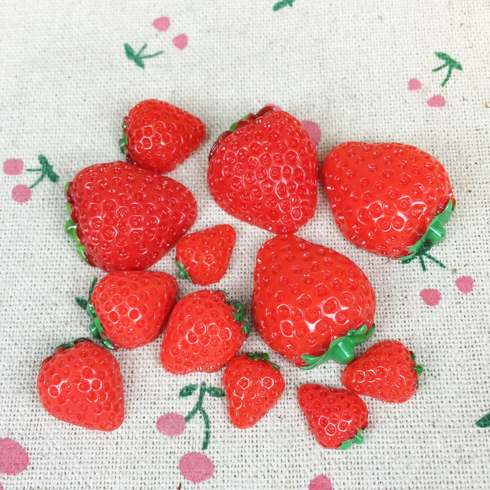 30 шт. смешанный размер плоская задняя крышка кабошон каваи клубника сделай сам