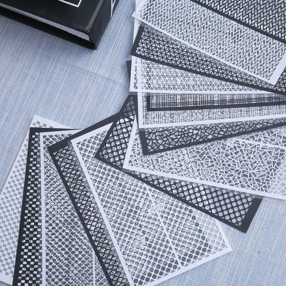 Рыбчатая шкала блестящая клейкая ультратонкая клетчатая сетчатая линия полый 3D