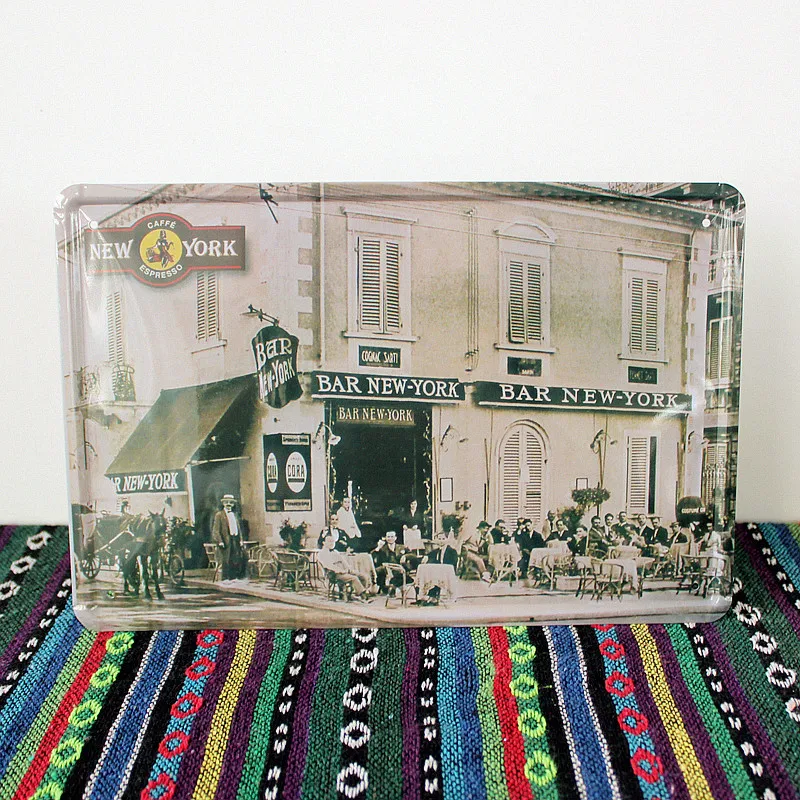 50 шт./лот металлический знак Потертый Шик Металлические знаки Ретро Нью Йорк бар