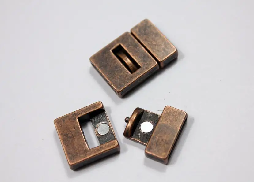 Antique Copper Aaazee 3 комплекта 15 мм x 2 мм отверстие античная медь плоское магнитное закрытие, металлическая застежка крючки для изготовления колье браслет ювелирные изделия - Цвет: Antique Copper
