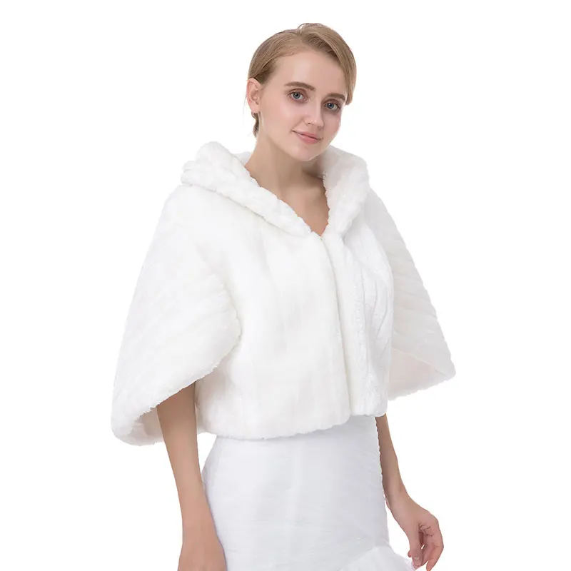Wowbridal 2021 изящная белая свадебная накидка bolero Submissive искусственный мех с