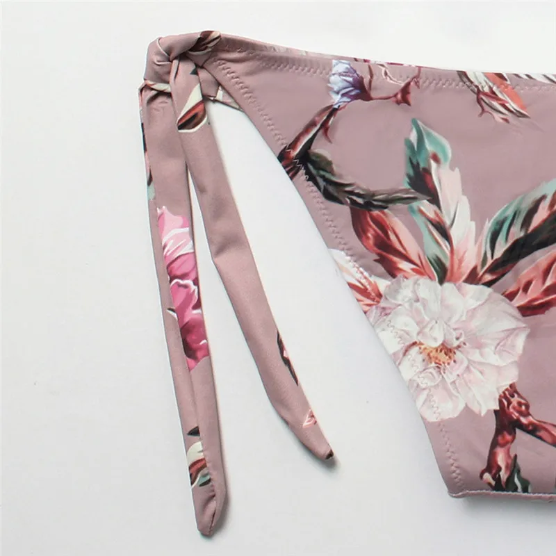 Сексуальный купальник с цветочным принтом и высокой талией 2020 бикини пуш-ап