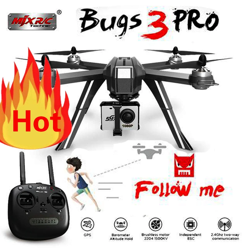 SD MJX Bugs 3 Pro B3 Радиоуправляемый Дрон с 1080 P Wi Fi FPV Камера gps Follow Me (следуй за мной режим