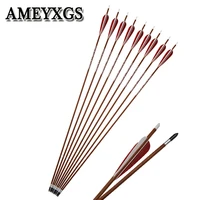 612pcs wood grain spine700 pure carbon arrow 4inch turkey feather archery id5 2mm outdoor hunting shooting accessories