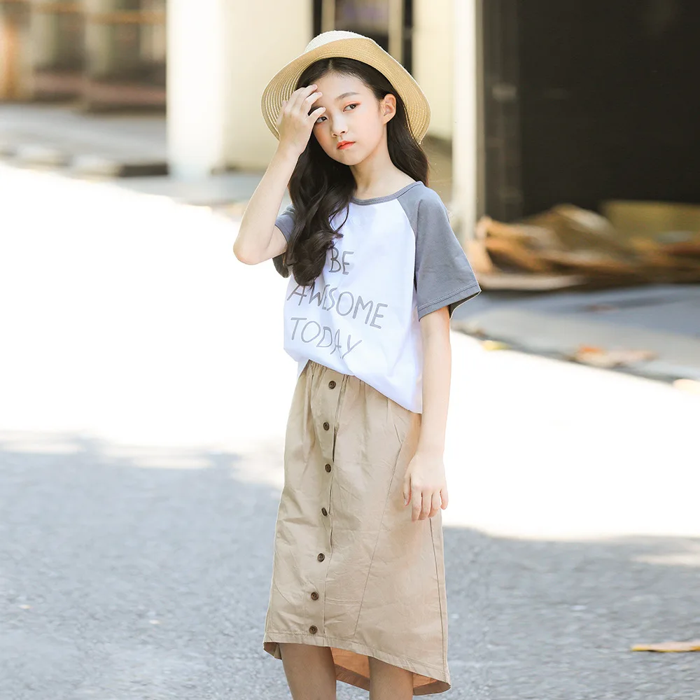 2019 г. Брендовые дизайнерские детские юбки для девочек Однотонные однобортные