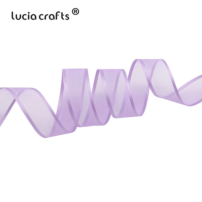 C7 Light Purple Lucia crafts 10 ярдов/10/15/25 мм ленты из органзы, украшение для свадьбы, дома Декор DIY Швейные подарочная упаковка ручной работы аксессуары P0431 - Цвет: C7 Light Purple