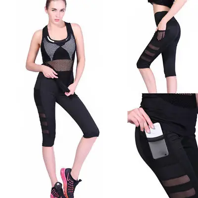 Женские для фитнеса леггинсы брюки до середины икры повседневные женщин |