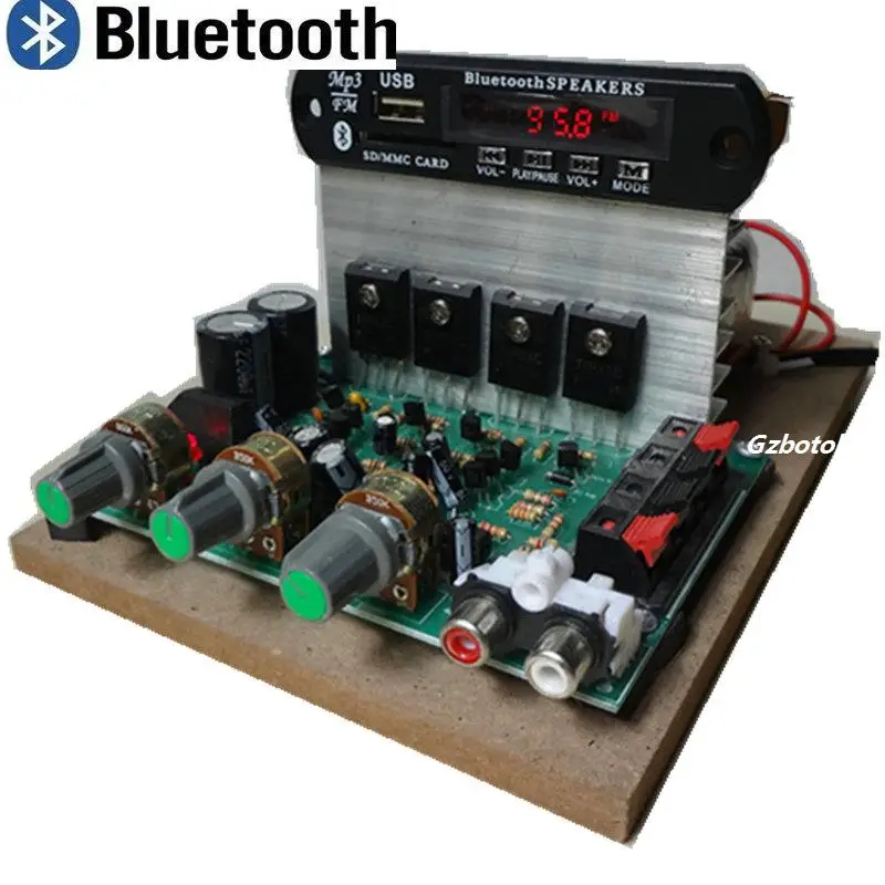 

220V super power bluetooth amplifier board hifi display ring transformer four transistor amplifier/low noise 150W +150W