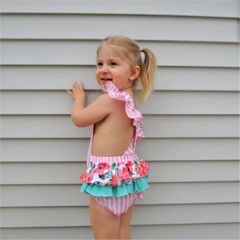 

Vertical Stripe Babies Floral Bodysuits Little Girls Infant Jumpsuit Bodysuit Playsuit Sunsuit Outfit Clothes Striped Clothing
