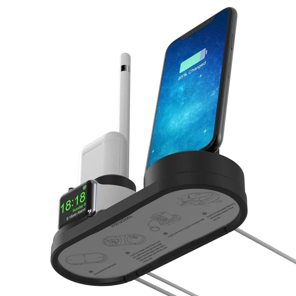 Новинка 4 в 1 Подставка для зарядки док станции Apple AirPods и Watch Series iPhone