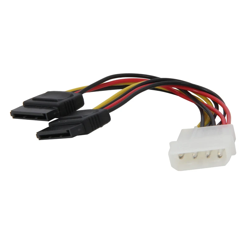 6inch Molex 4-pins Male to 2x SATA Power 15-pins Female Y-Splitter Adapter Converter Cable ATX 12V/5V &ampHDD Hard Drive Disk/ SSD |