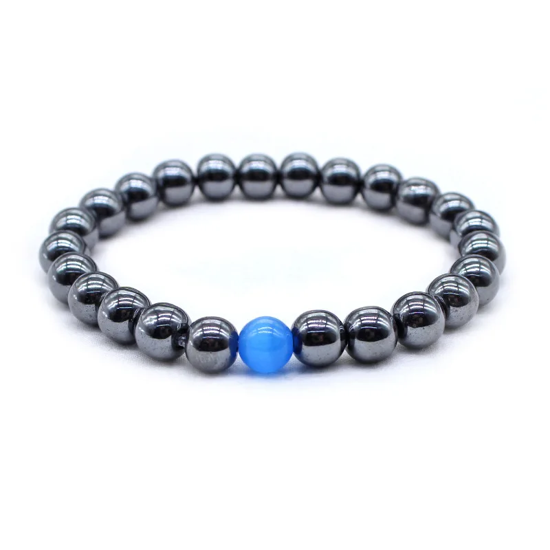 Черный магнитный гематитовая нить браслет желтый синий розовый Йога кошачий