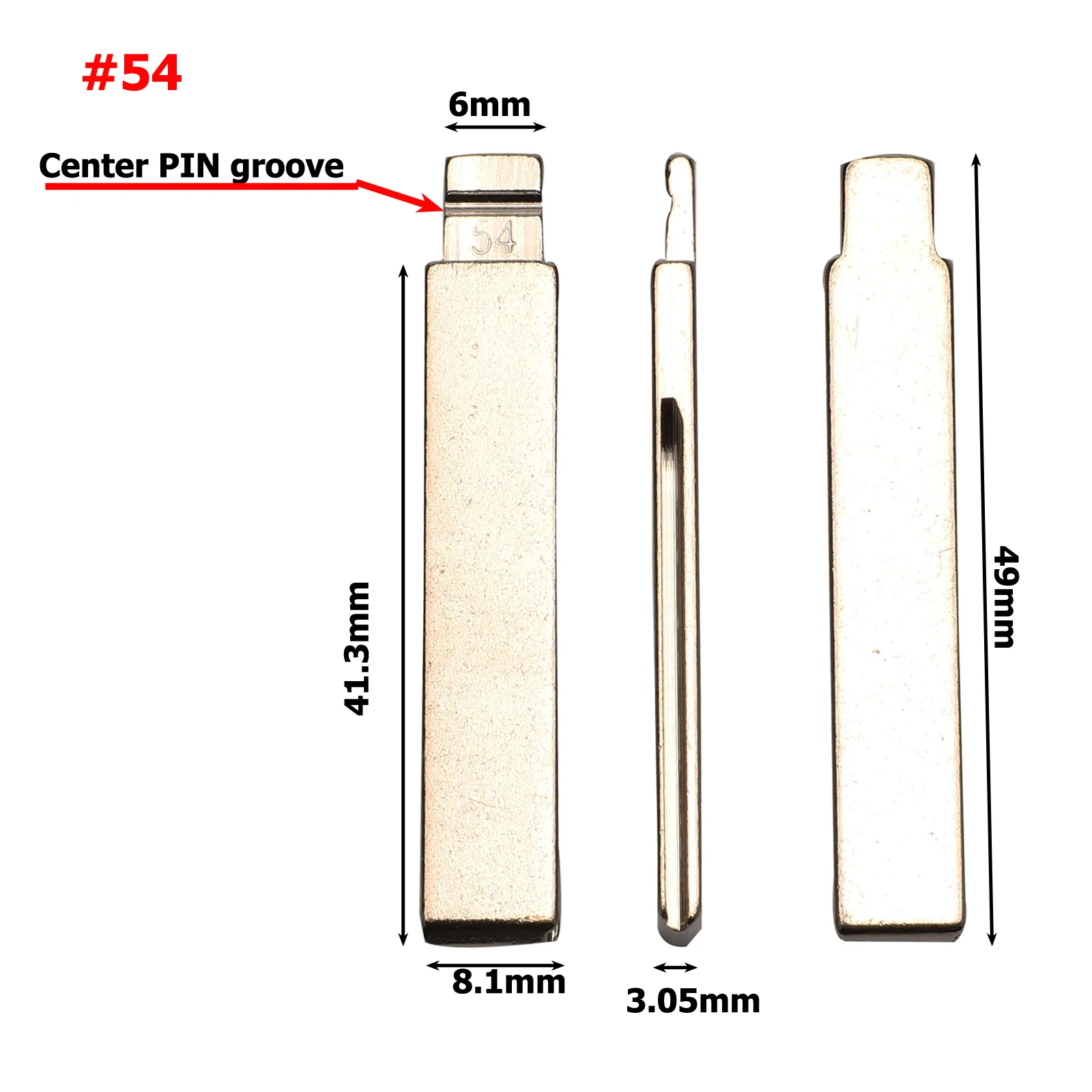 no.54 center groove Jingyuqin VA2 HU83 SX9 Стразы каучуковые#17#53#54#58#72#73#83#99#122 для Citroen C4L Triumph peugeot 307 207 Флип Ключа автомобиля пустое лезвие ключа - Цвет: no.54 center groove