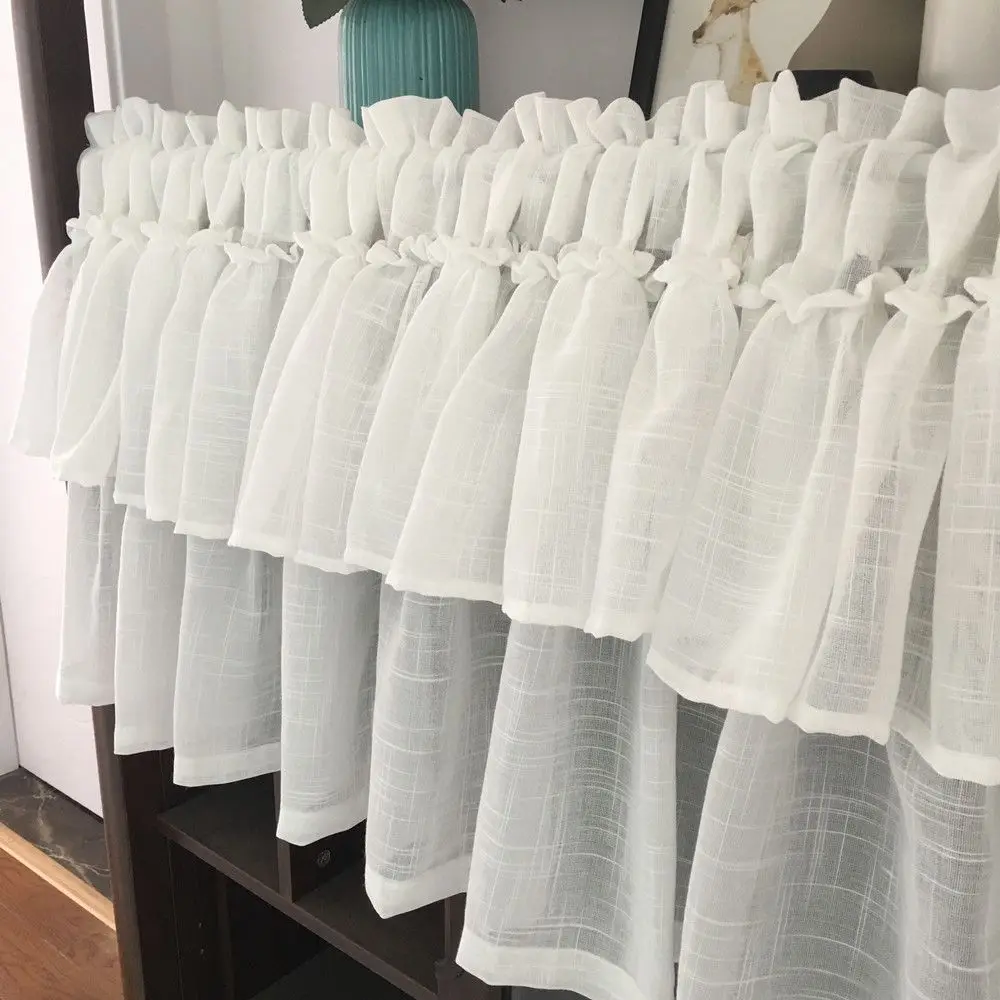Style 2 White Американские и европейские сплошные занавески короткие полукружевные окна прозрачные шторы занавеска кухня разделительная занавеска столовая A51-40 - Цвет: Style 2 White