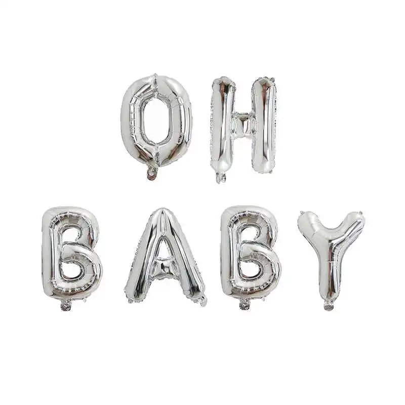 16 дюймов с надписью OH BABY Пол раскрыть письмо Фольга воздушные шары его в комплект одежды для маленьких мальчиков и девочек, душ сувениры День рождения украшения детей Baby Shower