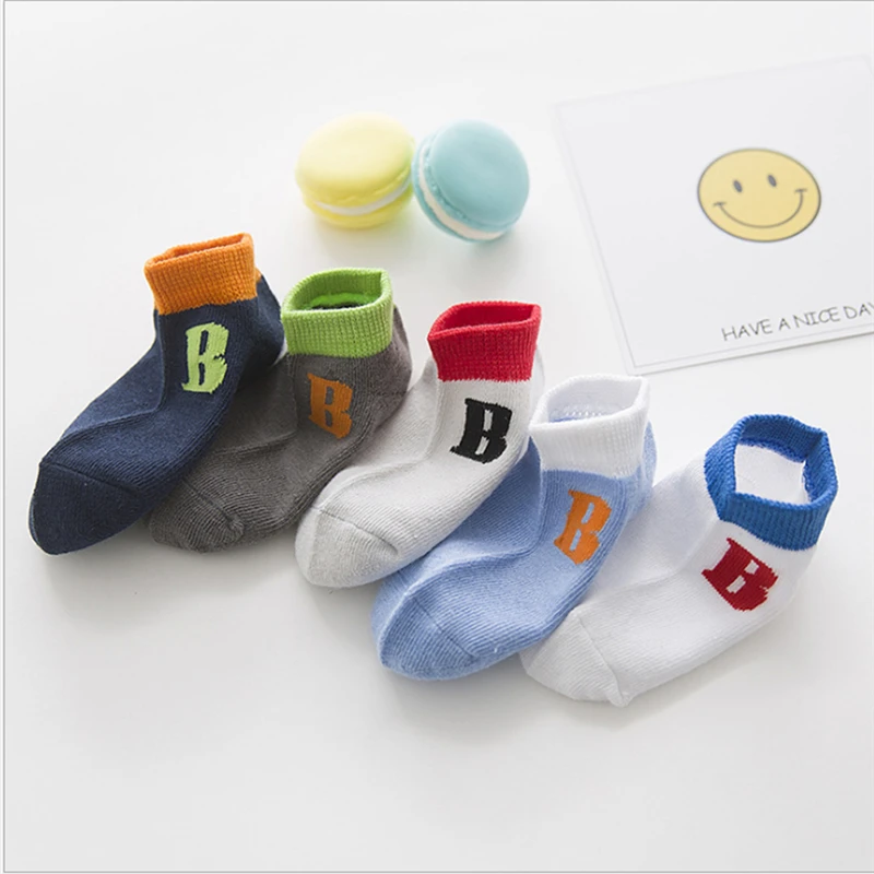 5 пар носков милые осенние однотонные носки для новорожденных мальчиков и