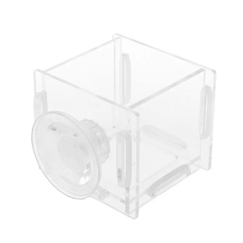 Transparent Рыбная кормушка с резервуаром аквариум креветка миска для кормления блюдо присоска контейнер для еды - Цвет: Transparent