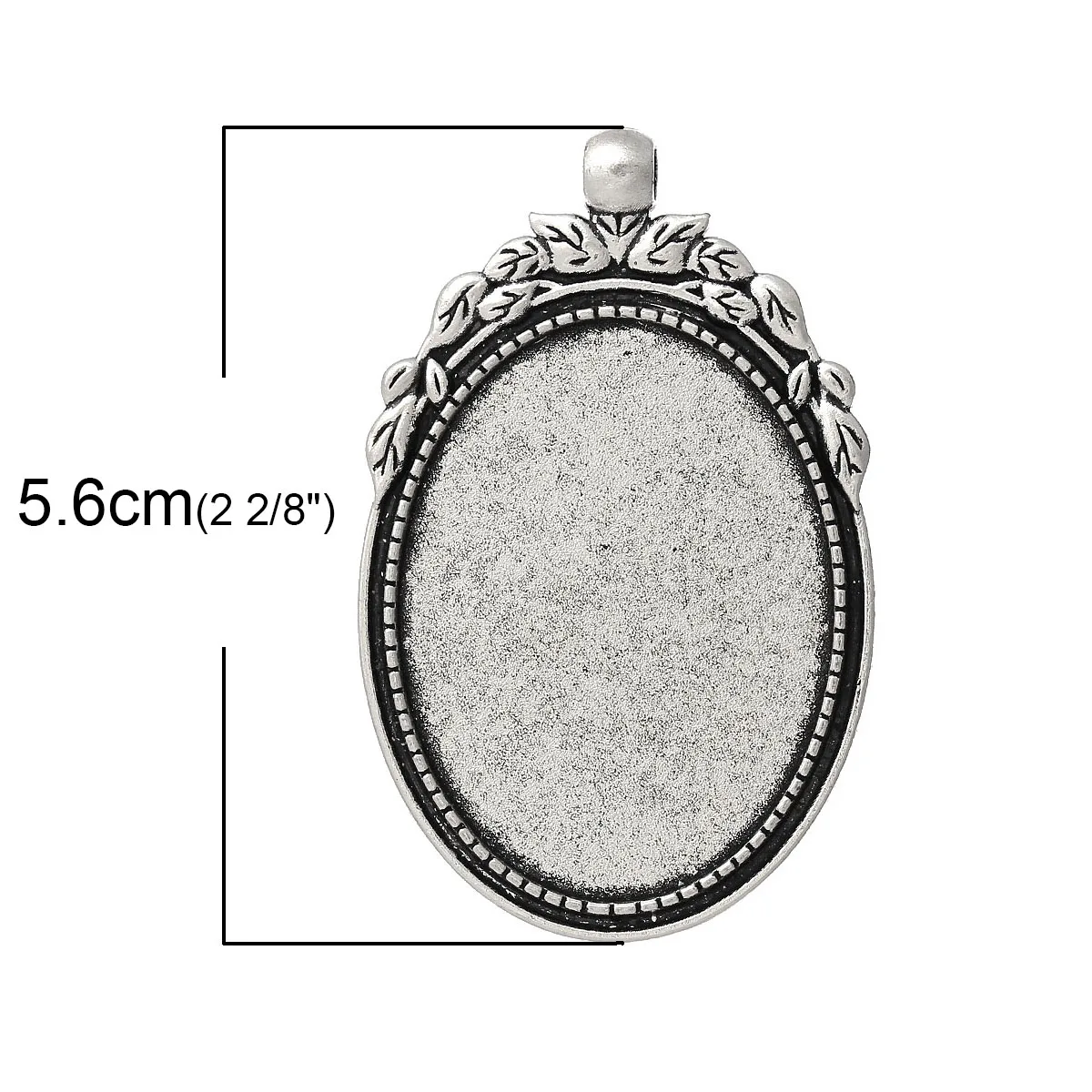 Подвесная подвеска DoreenBeads из металлического сплава овальная серебристого цвета