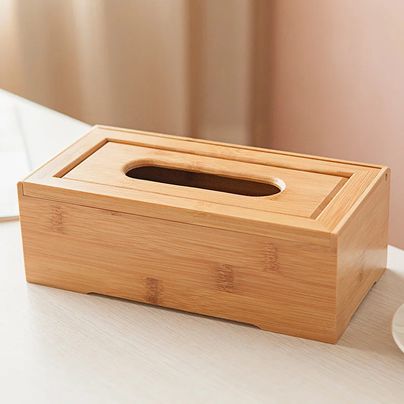 

Household tissue paper box creative bamboo wooden tissue paper box modern simple roll paper drawing room tea table paper towel b