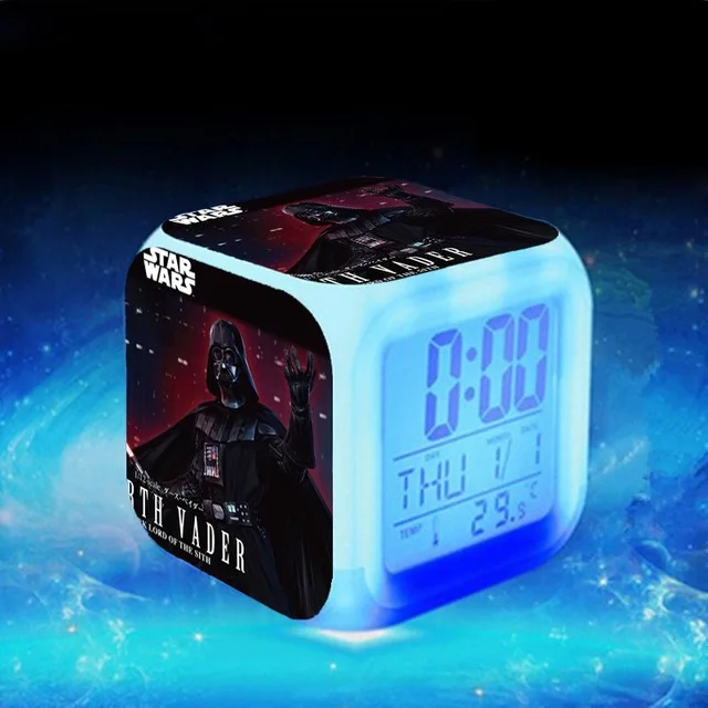 Темно-синий Звездные Войны Пробуждение reloj despertador reveil enfant BB-8 Будильник цифровой светодиодный Klok Relogio De Mesa Wake Up часы - Цвет: Темно-синий