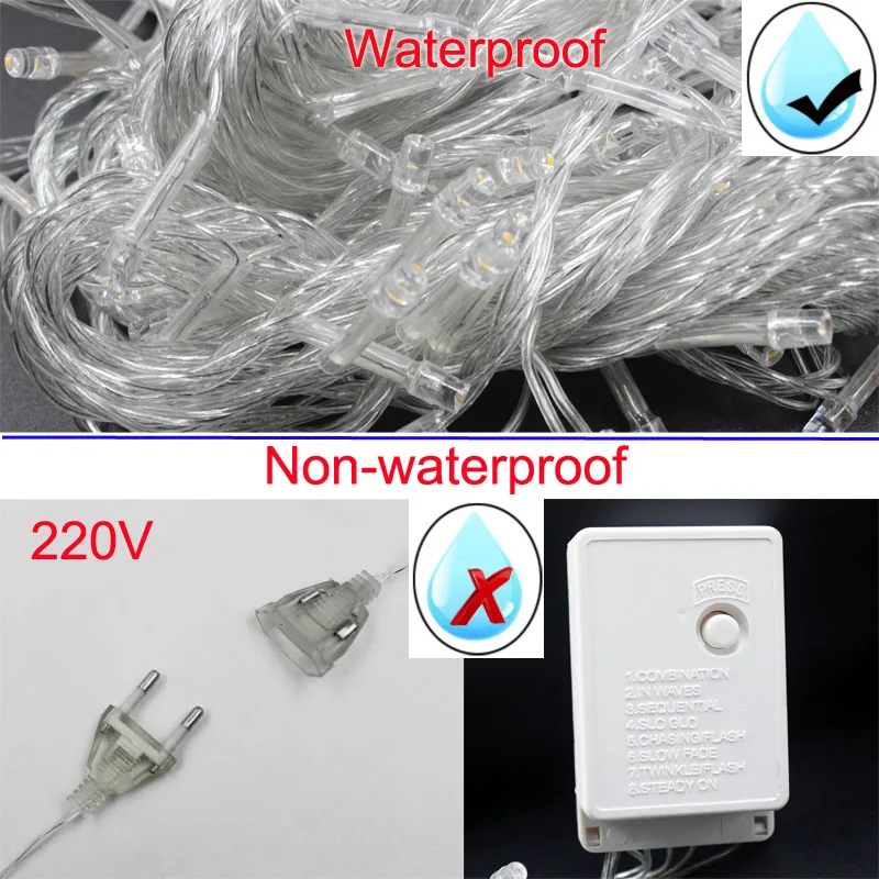 Светодиодная гирлянда 10 м цветная водонепроницаемая светодиодная лента 220В 100