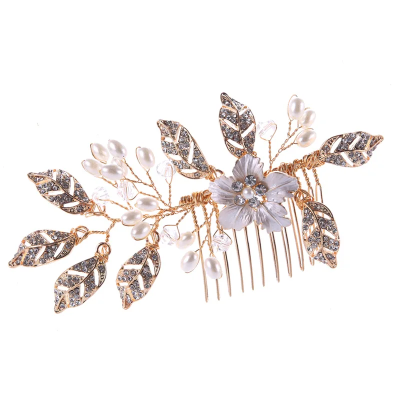 Золотой проводной с короной со стразами блестящим украшением в виде кристаллов