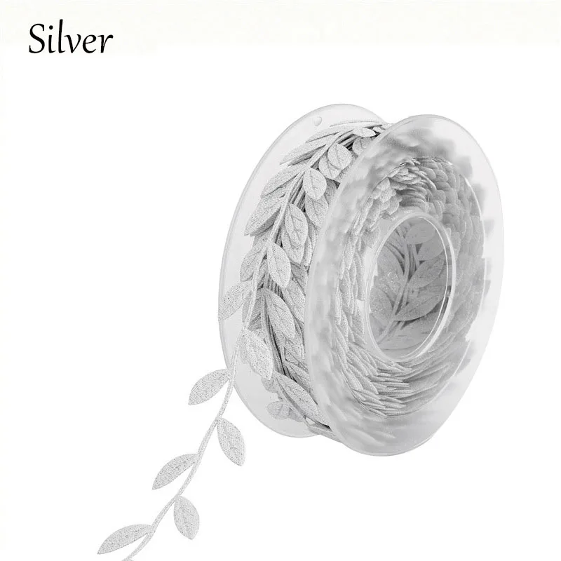 silver 15 метров/рулон рождественские ленты для ремесел Свадебные украшения «сделай сам» цветная атласная лента ручной работы лист подарки карты упаковочные принадлежности - Цвет: silver