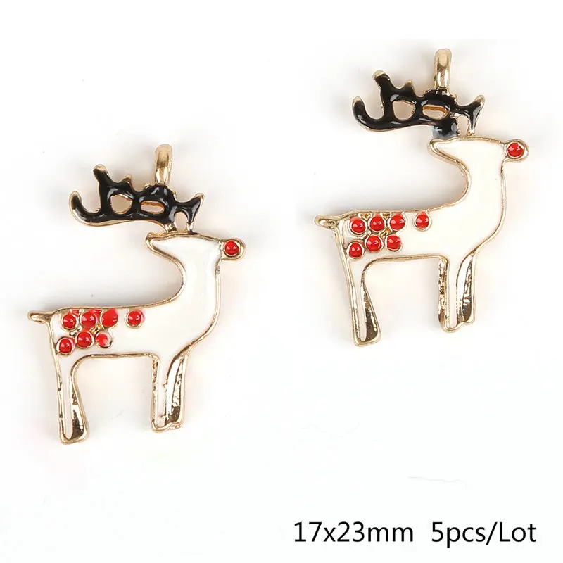 deer 5 шт./лот, Новое поступление, Рождественский сплав, подвеска, золотой цвет, для женщин, сделай сам, специальное ожерелье, браслет, серьги, ручная работа, ювелирное изделие - Окраска металла: deer