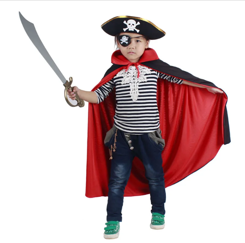 Детский Забавный костюм на Хэллоуин с пиратским героем плащ для мальчиков