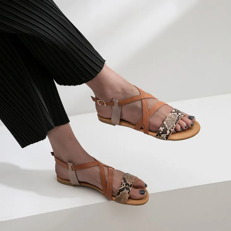 Летние сандалии на плоской подошве большой размер 11 12 13 14 15 16 17 18 19 женская обувь