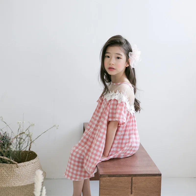 Платье для девочек-подростков Детские платья детей 9 10 12 14 лет летняя Клетчатая