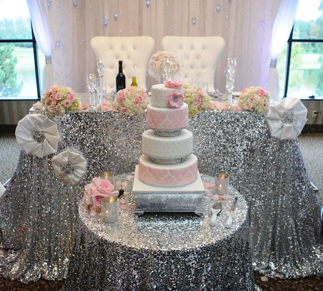 Скатерть Серебристая круглая с блестками 120 дюйма 10 шт.|gold table cloth|table clothtable cloths for