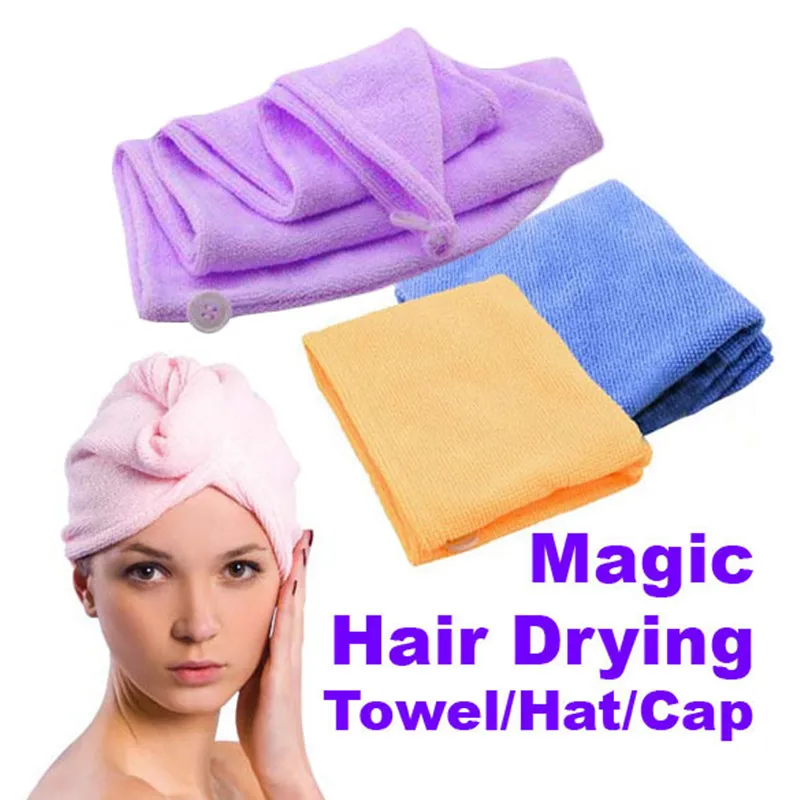 Towels Bathroom Hair Towel Womens Magic Drying Hat Cap Salon Quick Dry Bath Microfiber Fabric -46 | Дом и сад