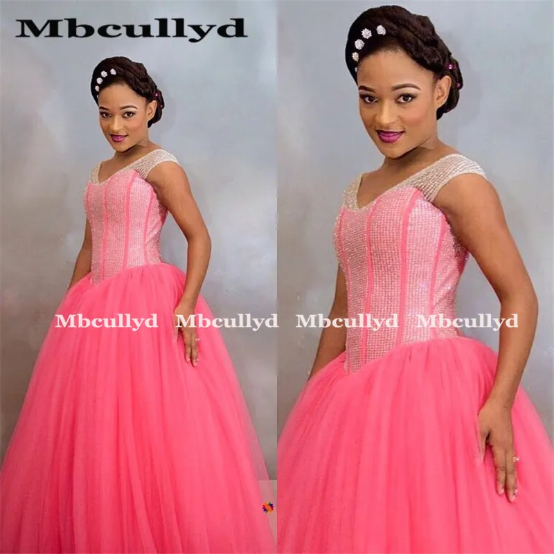 Пышные тюлевые платья Mbcullyd для Quinceanera 2020 блестящее бальное платье с кристаллами