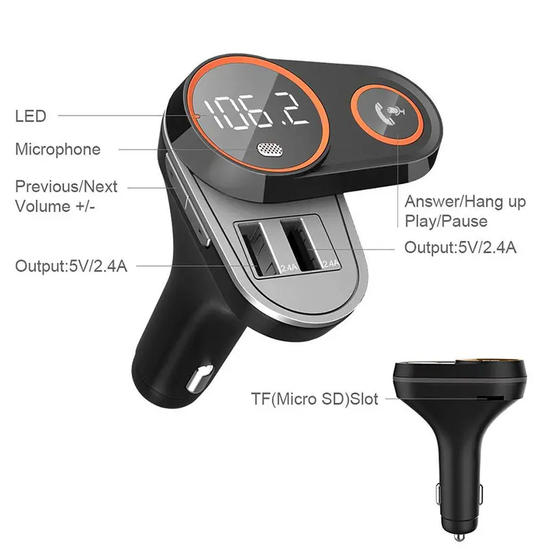 ANLUD FM передатчик Высокое качество Поворот Bluetooth Handsfree автомобильный комплект
