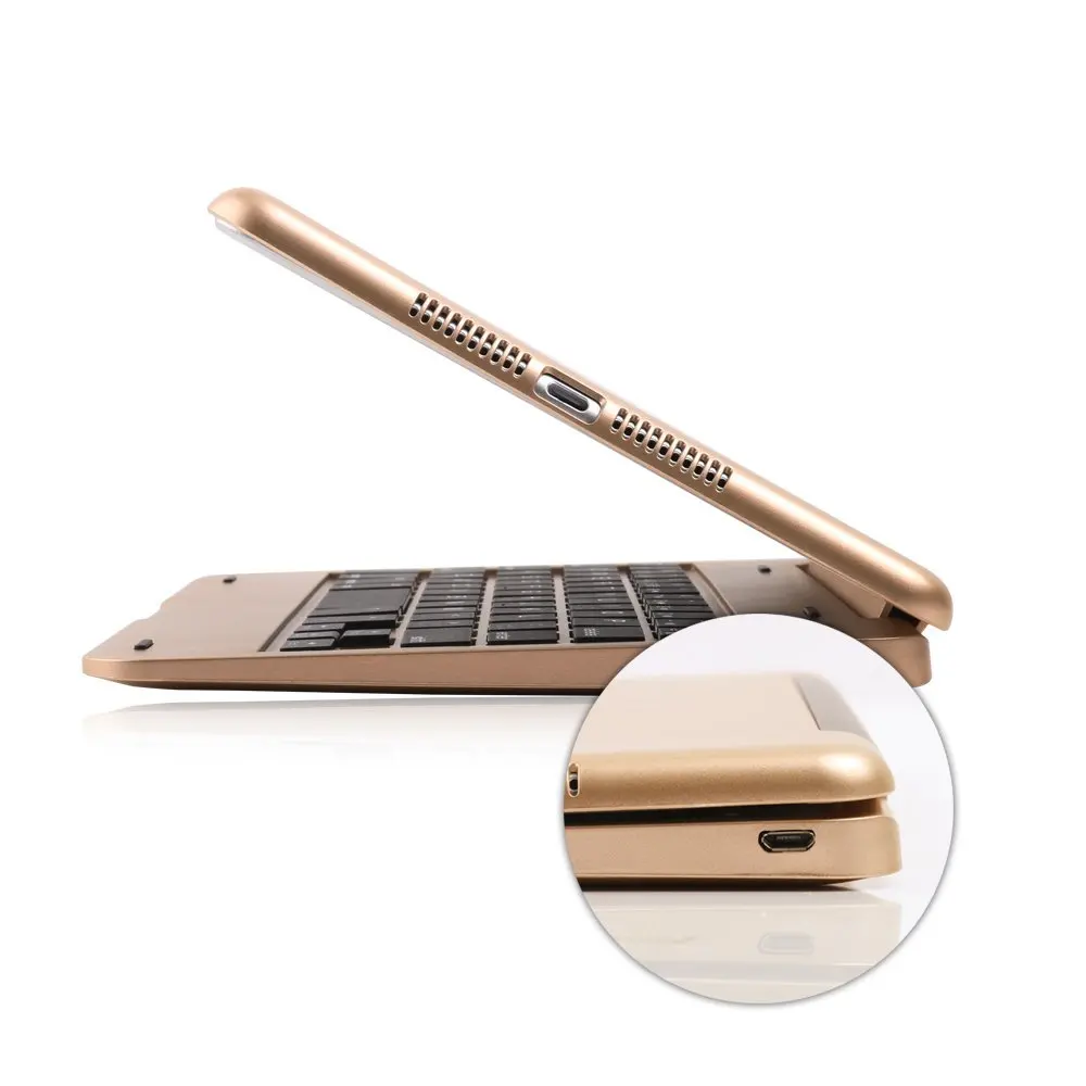 Kemile Беспроводная Bluetooth клавиатура для IPad Mini 4 полный корпус защитный портативный чехол клавиатура для IPad Mini 4 с подставкой смарт