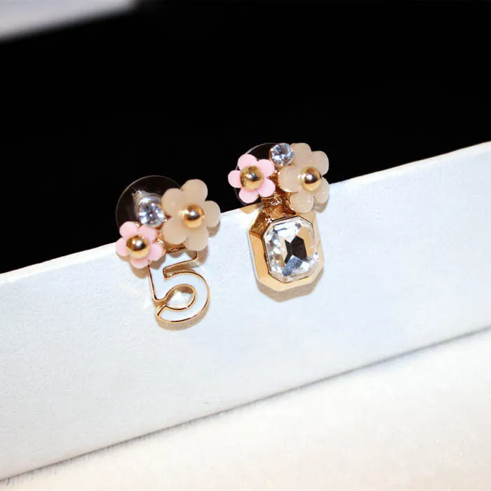 Элегантные серьги гвоздики асимметричные женские E074|boucle d'oreille|elegant stud earringsstud