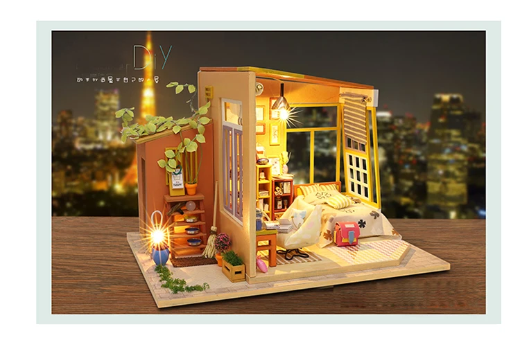 Cutebee Каса Кукольный дом миниатюрная мебель кукольный домик DIY Миниатюрные домики комната коробка театральные игрушки для детей Каса кукольный домик S03B