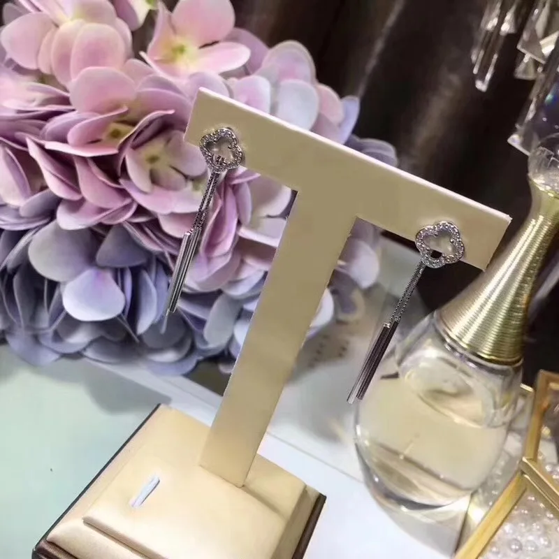 925 Серьги Серьги-гвоздики Tremella линия моды микро-инкрустированные циркон |