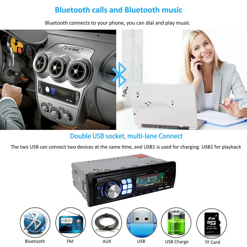 1 din Авторадио Bluetooth радио SD MP3-плеер Coche автомобильные приемник USB 12 В в-тире
