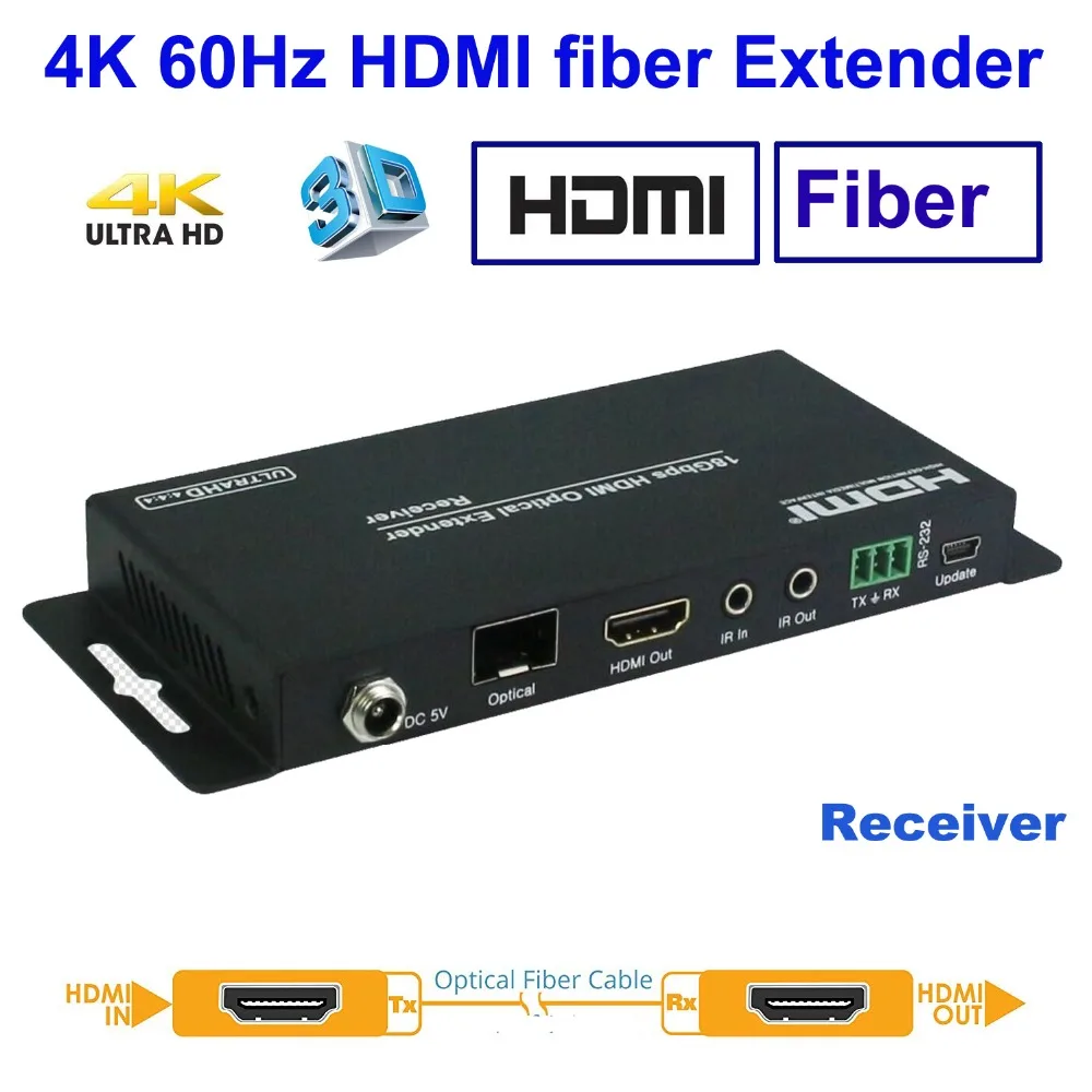 PUZHIJIE Ultra HD 4K2K60Hz волоконный удлинитель HDMI по оптическому волокну с ИК RS232 поддержка