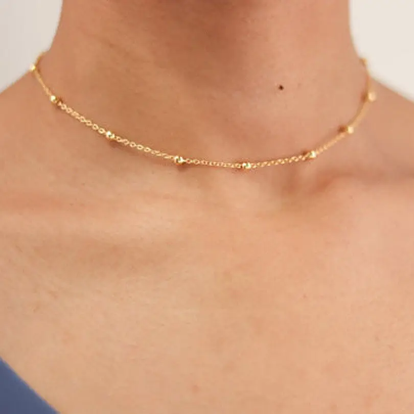 

NEW Minimalist Women chocker Chain Bead choker Necklace collana Kolye Bijoux Collar Mujer gargantilha Collier Femme