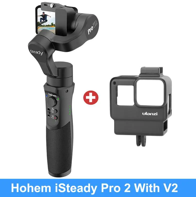 With Gopro case Hohem iSteady Pro 2 трехосный Ручной Стабилизатор брызг для Gopro 7/6/5/4 DJI Osmo Action YI SJCAM спортивных экшн-камер - Цвет: With Gopro case